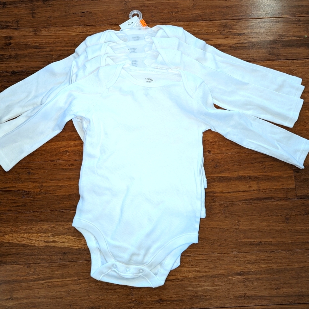 2/$35. 13 white brand new onesies. Bodysuits. NB-18 months. Cotton.